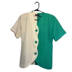 GREEN/WHITE vintage blazer, small